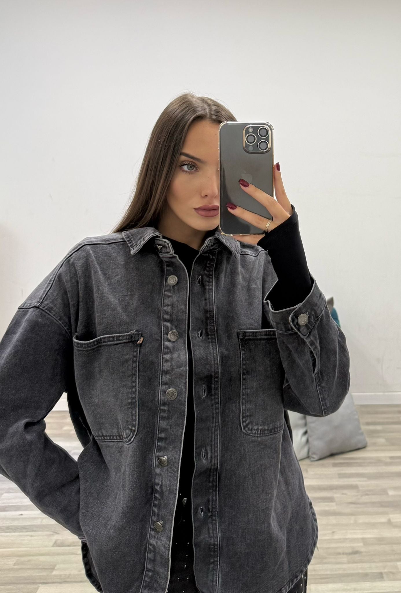 camicia di jeans grey