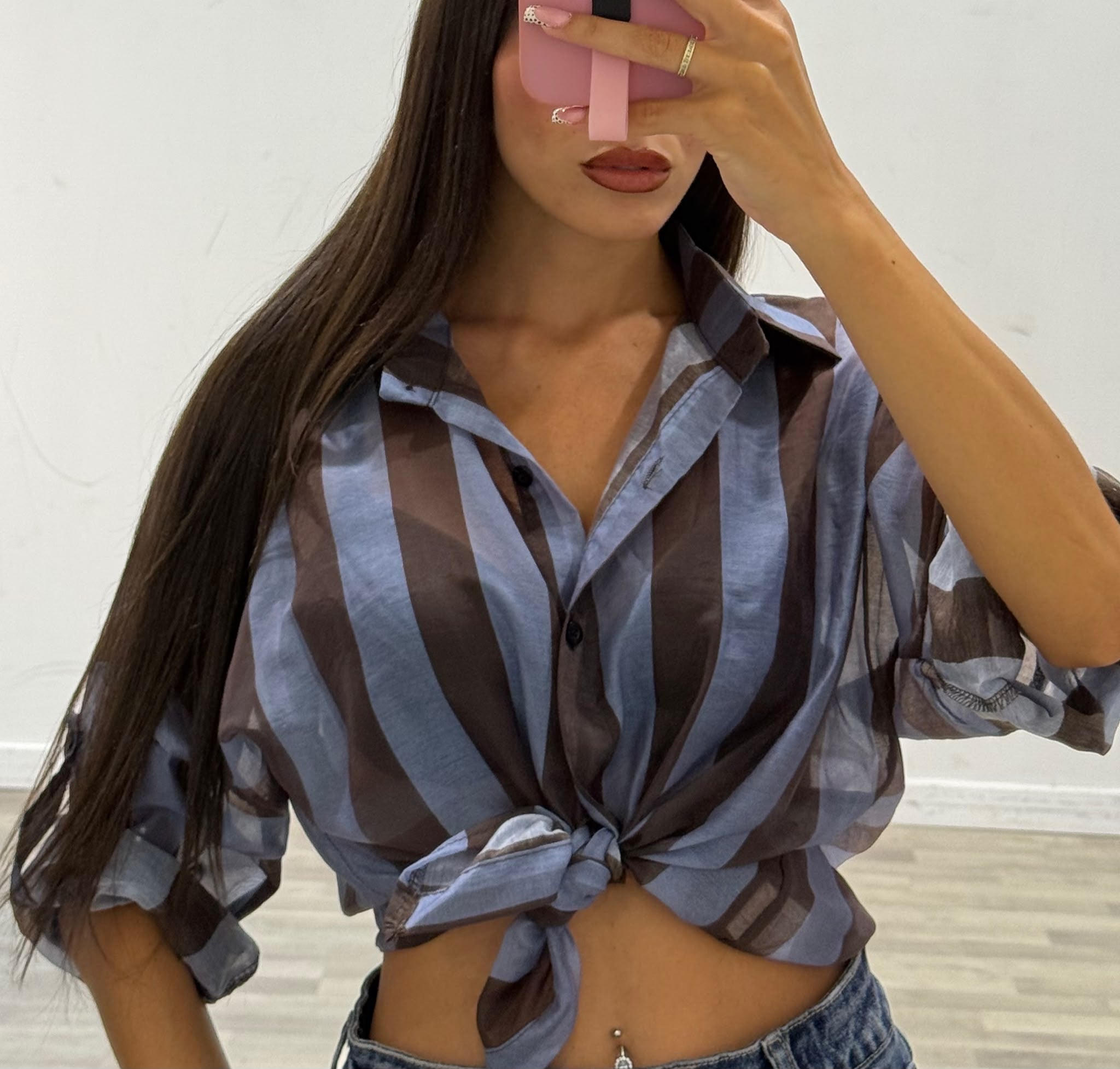 camicia rigata mare